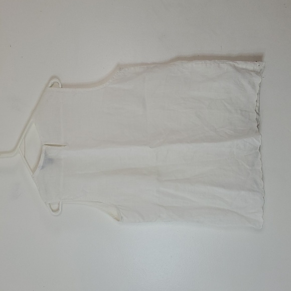 Tommy Bahama Beaded Ivory Ramie Tank Top Size Large Summer Resortwear Keyhole - Picture 7 of 11